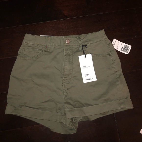 Forever 21 Pants - Hi-Waisted Olive Green Shorts Forever 21 Pants - Hi-Waisted Olive Green Shorts